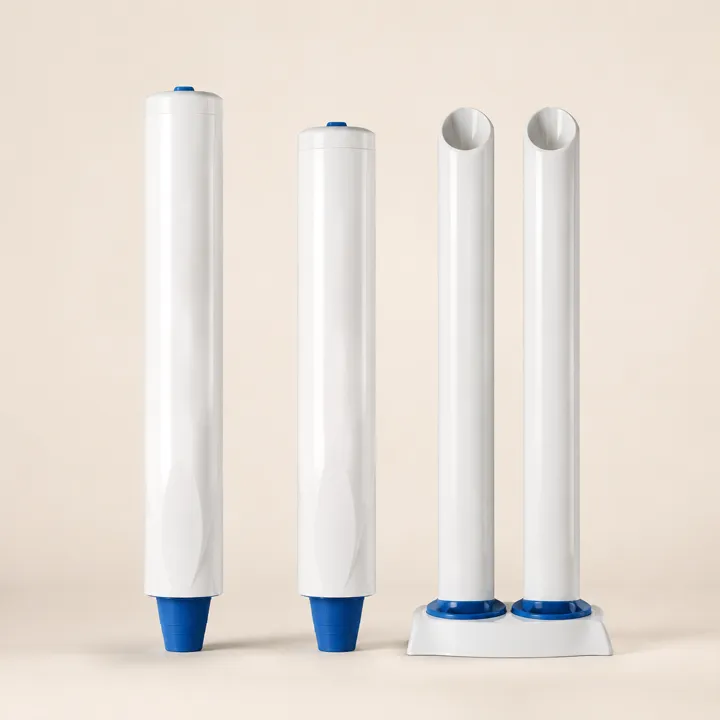 Dispensers brancos para copos descartáveis