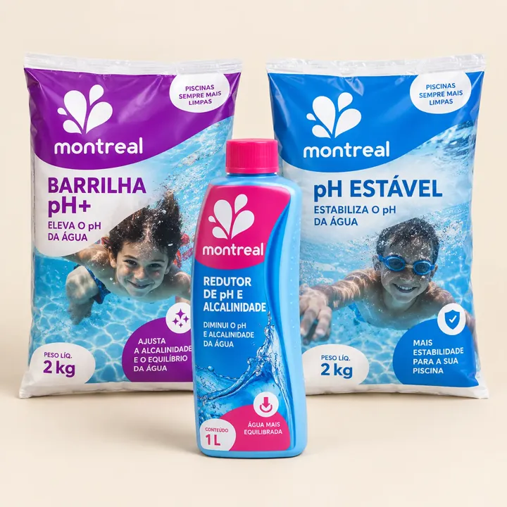 Corretores de pH e alcalinidade para piscina